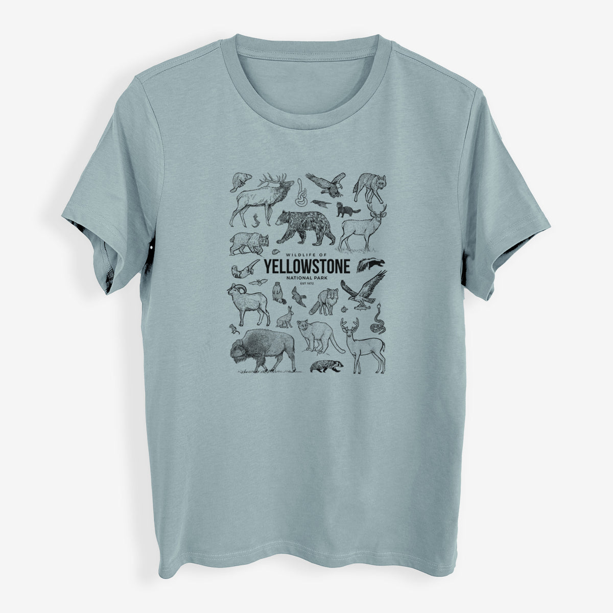 Wildlife of Yellowstone National Park - Womens Everyday Maple Tee