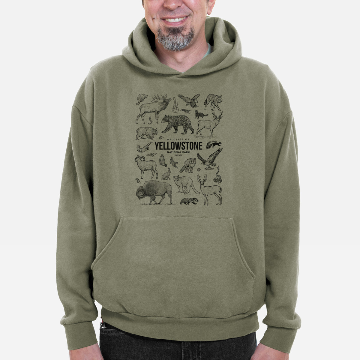 Wildlife of Yellowstone National Park  - Bodega Midweight Hoodie