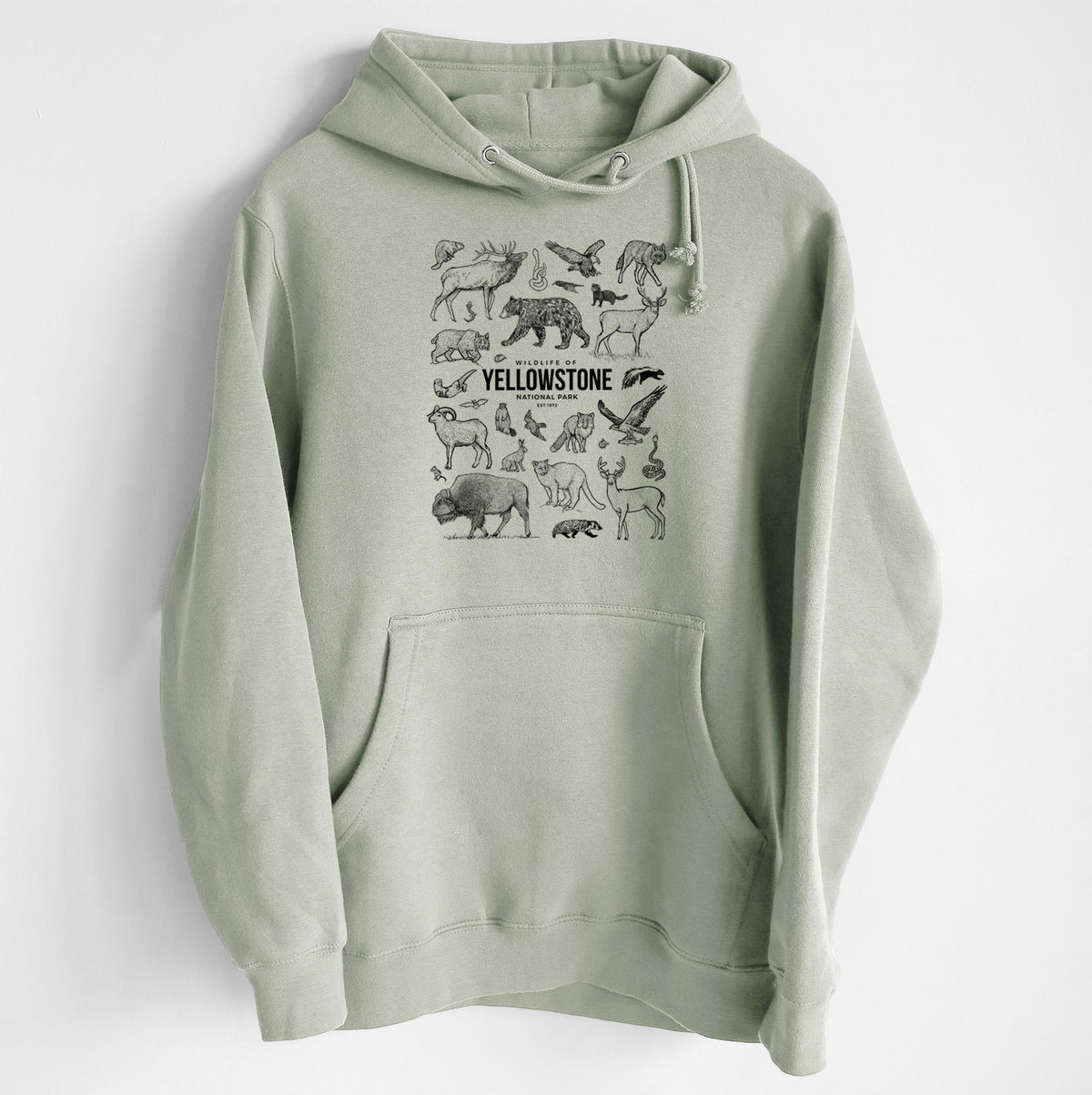 Wildlife of Yellowstone National Park - Heavyweight Fleece Hoodie