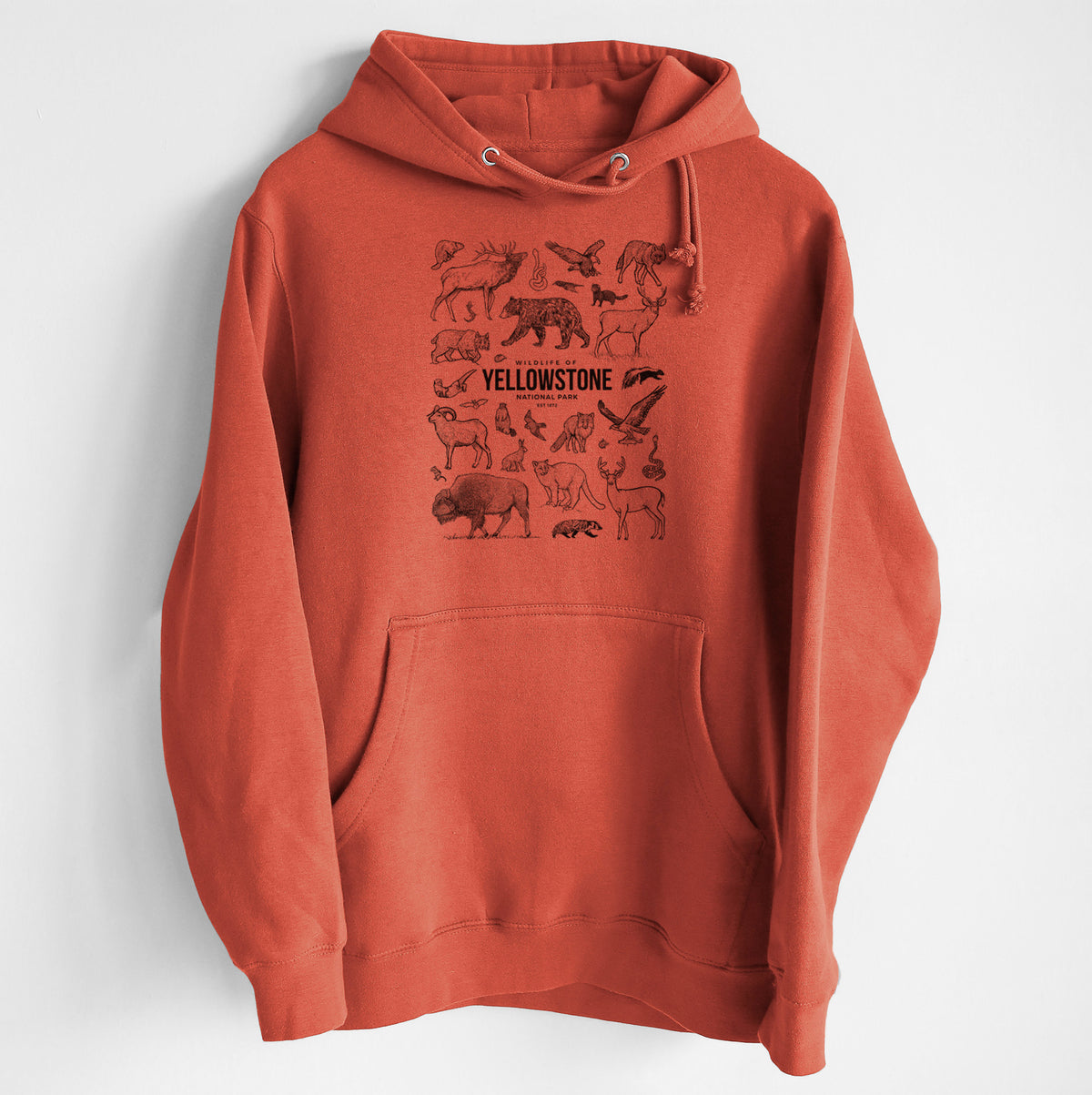 Wildlife of Yellowstone National Park - Heavyweight Fleece Hoodie