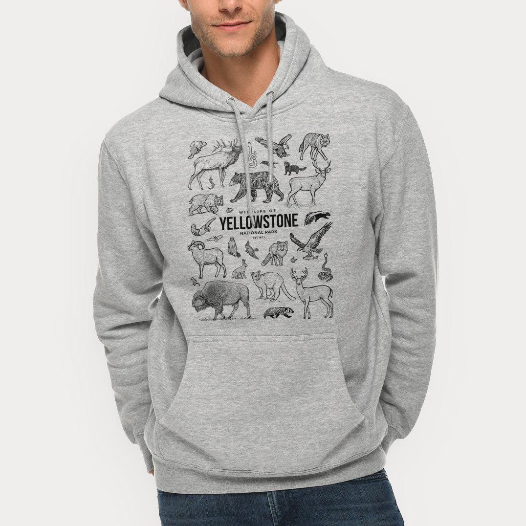 Wildlife of Yellowstone National Park  - Mid-Weight Unisex Premium Blend Hoodie