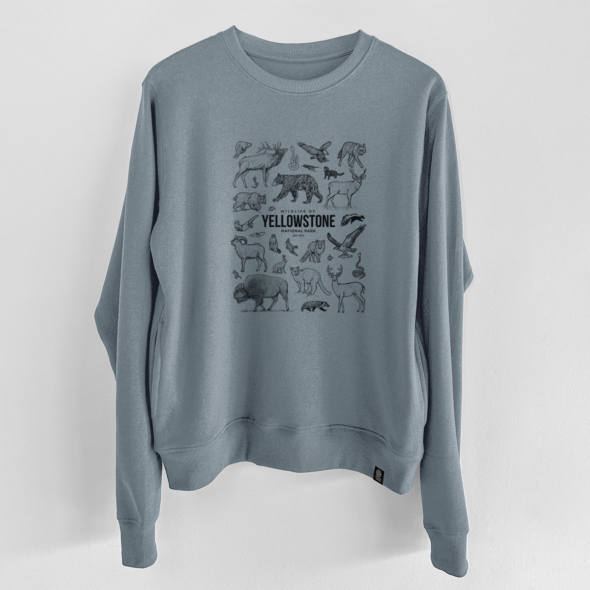 Wildlife of Yellowstone National Park  - Unisex Reclaimed Crewneck Sweatshirt