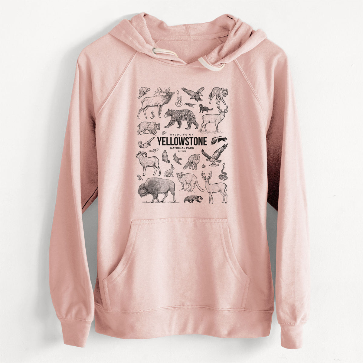 Wildlife of Yellowstone National Park  - Unisex Slim Fit Loopback Terry Hoodie