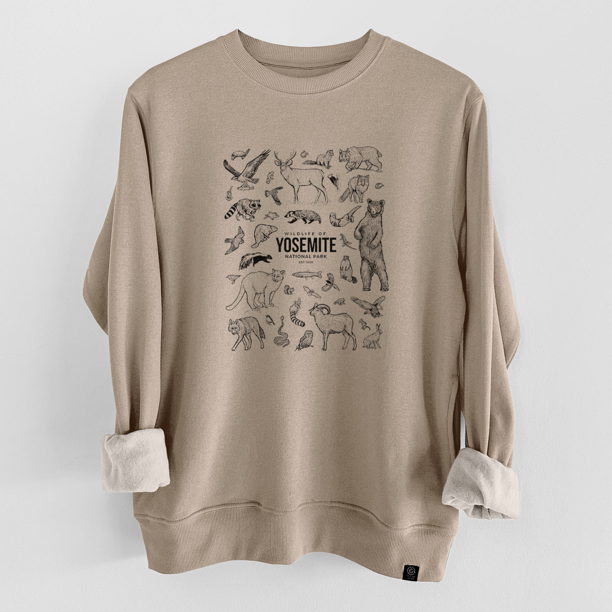 Wildlife of Yosemite National Park  - Unisex Reclaimed Crewneck Sweatshirt