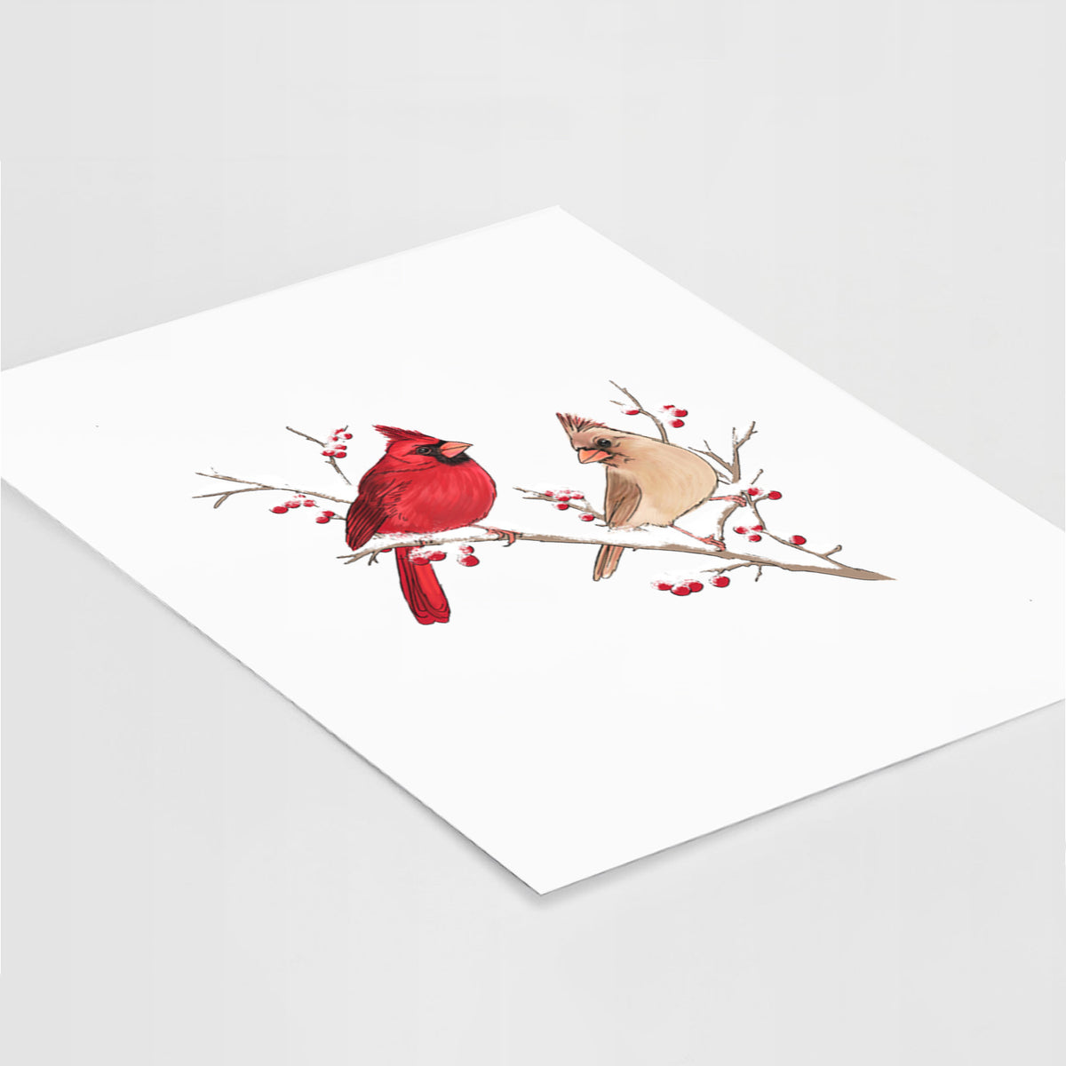 Winter Cardinals - Fine Art Print