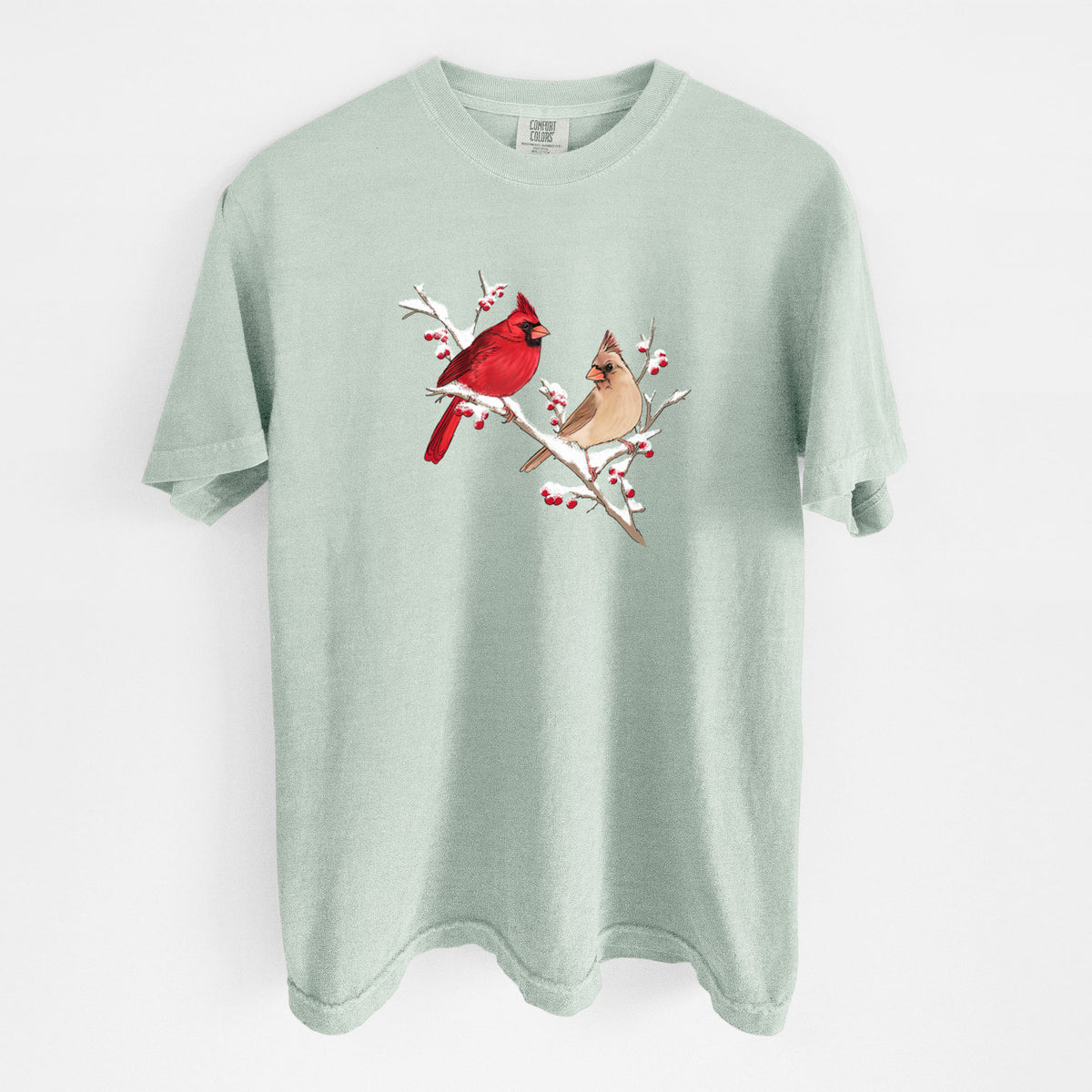 Winter Cardinals - Unisex Comfort Colors Garment-Dyed Heavyweight T-shirt