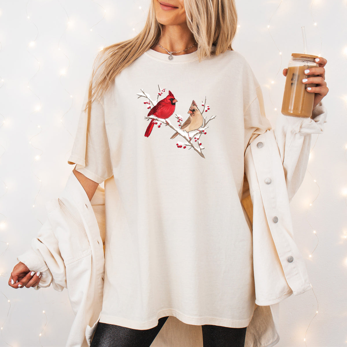 Winter Cardinals - Unisex Comfort Colors Garment-Dyed Heavyweight T-shirt
