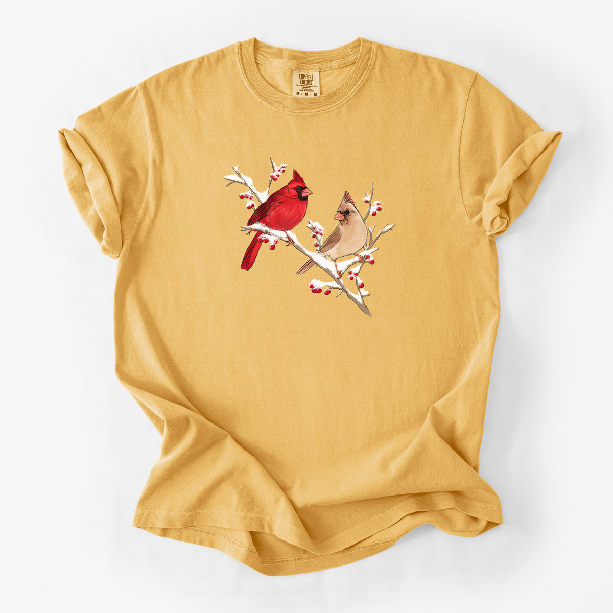 Winter Cardinals - Unisex Comfort Colors Garment-Dyed Heavyweight T-shirt
