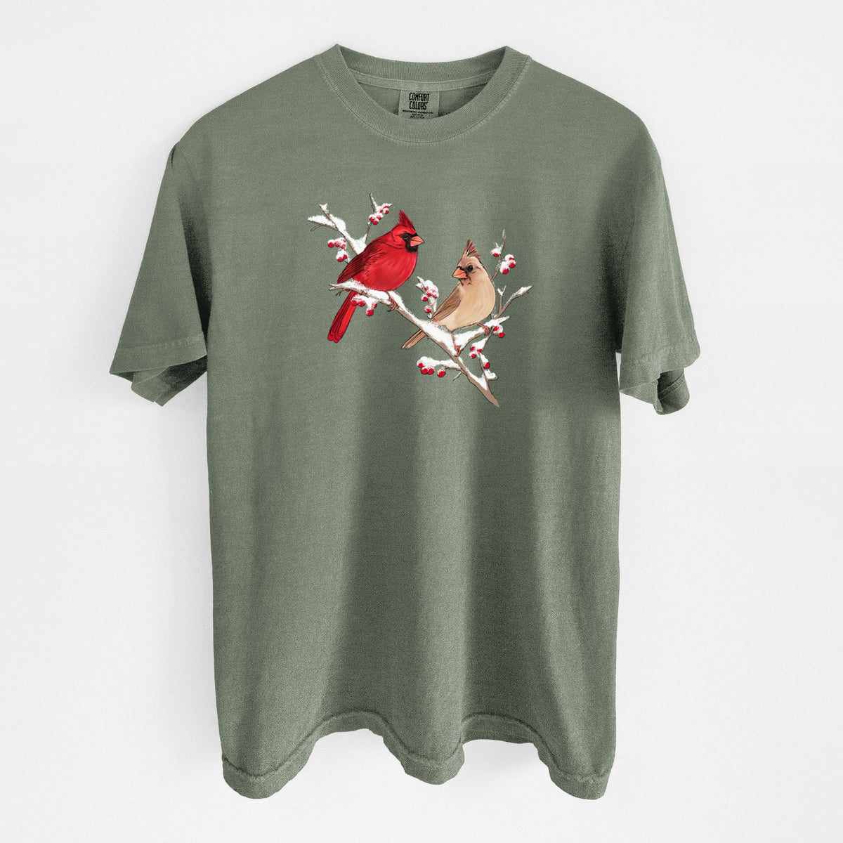 Winter Cardinals - Unisex Comfort Colors Garment-Dyed Heavyweight T-shirt