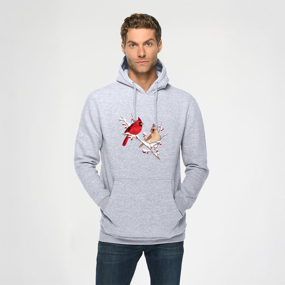 Winter Cardinals - Heavyweight Fleece Hoodie