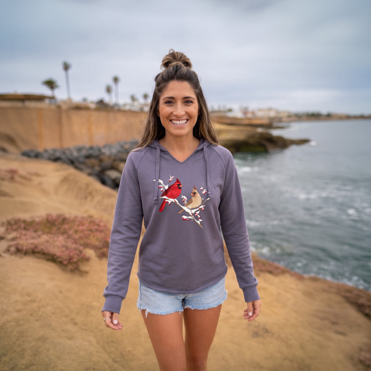 Winter Cardinals - Cali Wave Hooded Sweatshirt