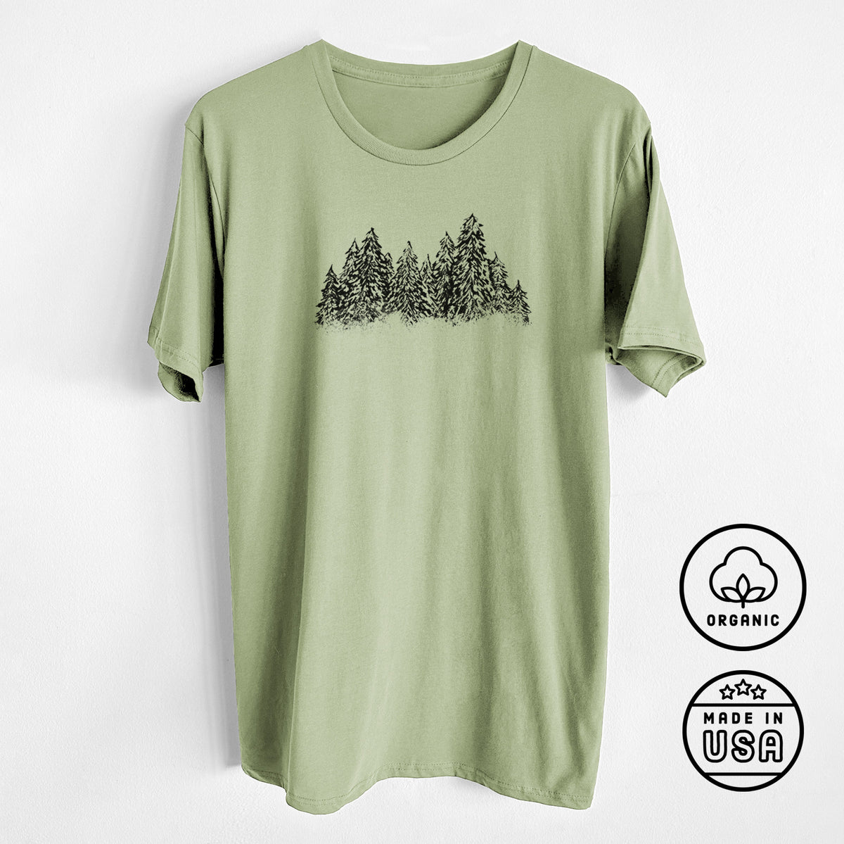 CLOSEOUT - Winter Evergreens - Unisex Crewneck - Made in USA - 100% Organic Cotton