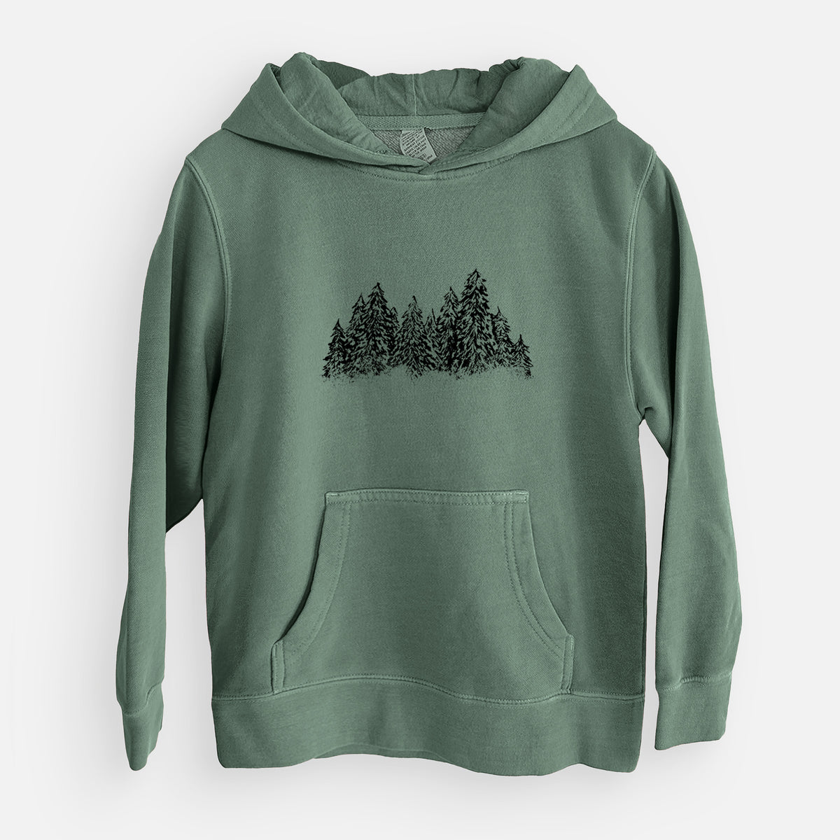 Winter Evergreens - Youth Pigment Dyed Hoodie