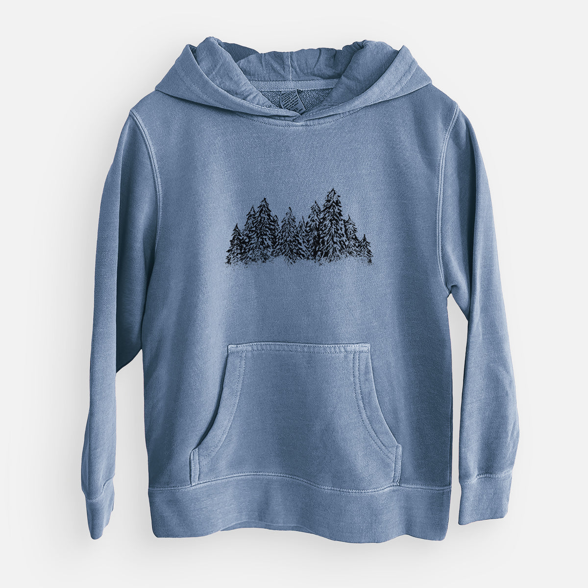 Winter Evergreens - Youth Pigment Dyed Hoodie