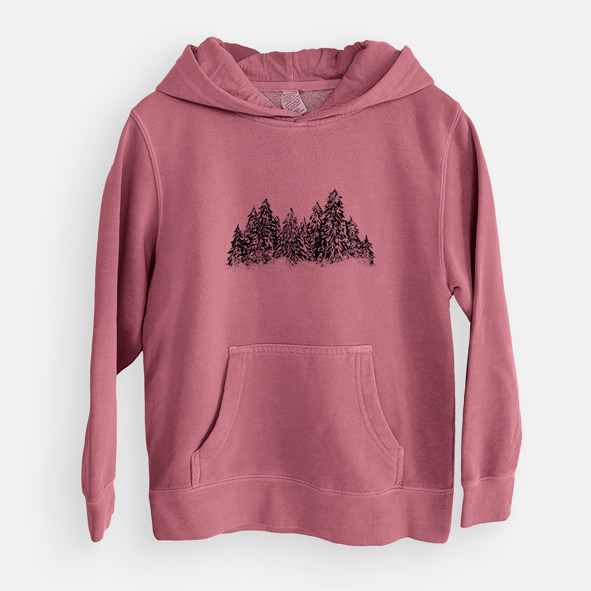 Winter Evergreens - Youth Pigment Dyed Hoodie