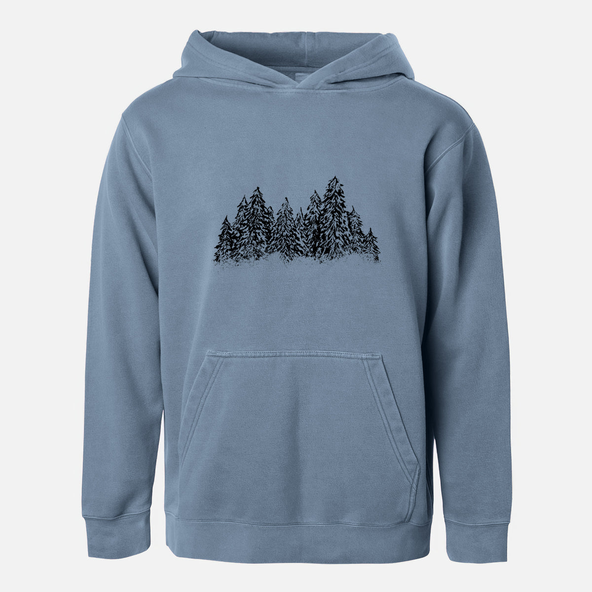 Winter Evergreens - Youth Pigment Dyed Hoodie