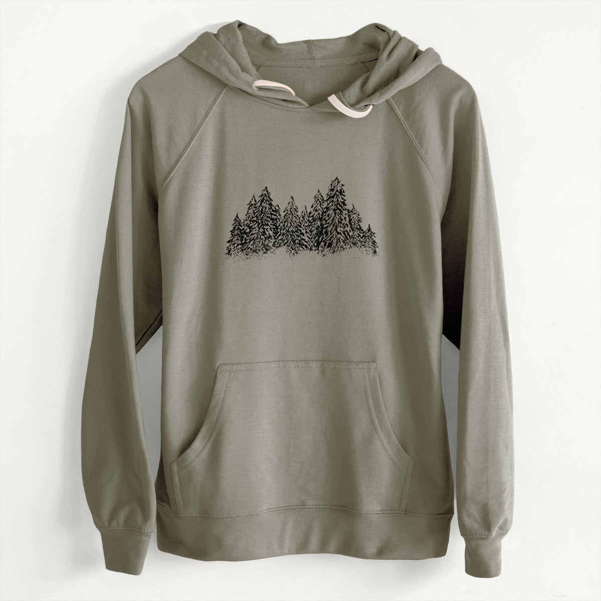 CLEARANCE - Winter Evergreens  - Unisex Slim Fit Loopback Terry Hoodie