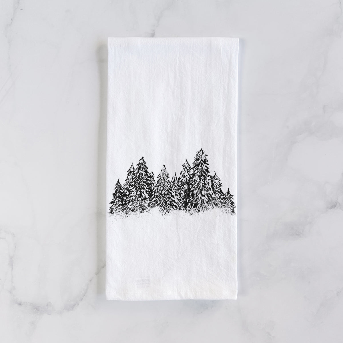 Winter Evergreens Tea Towel