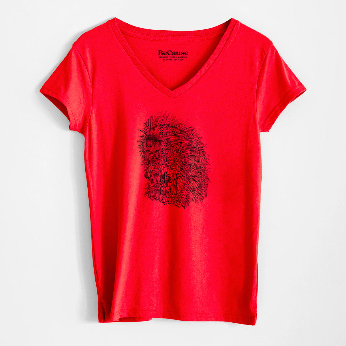 North American Porcupine - Erethizon dorsatum - Women&#39;s 100% Recycled V-neck