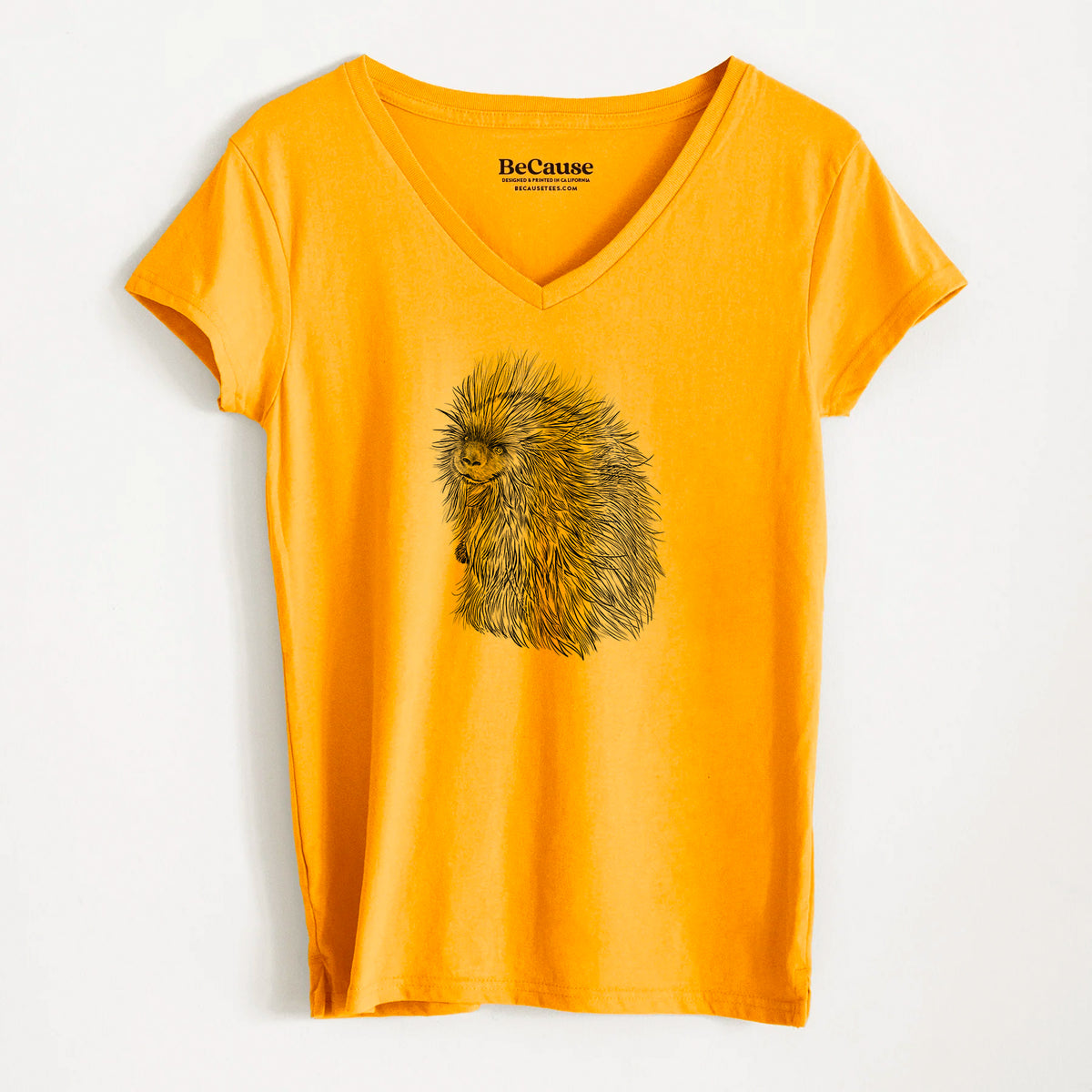 North American Porcupine - Erethizon dorsatum - Women&#39;s 100% Recycled V-neck