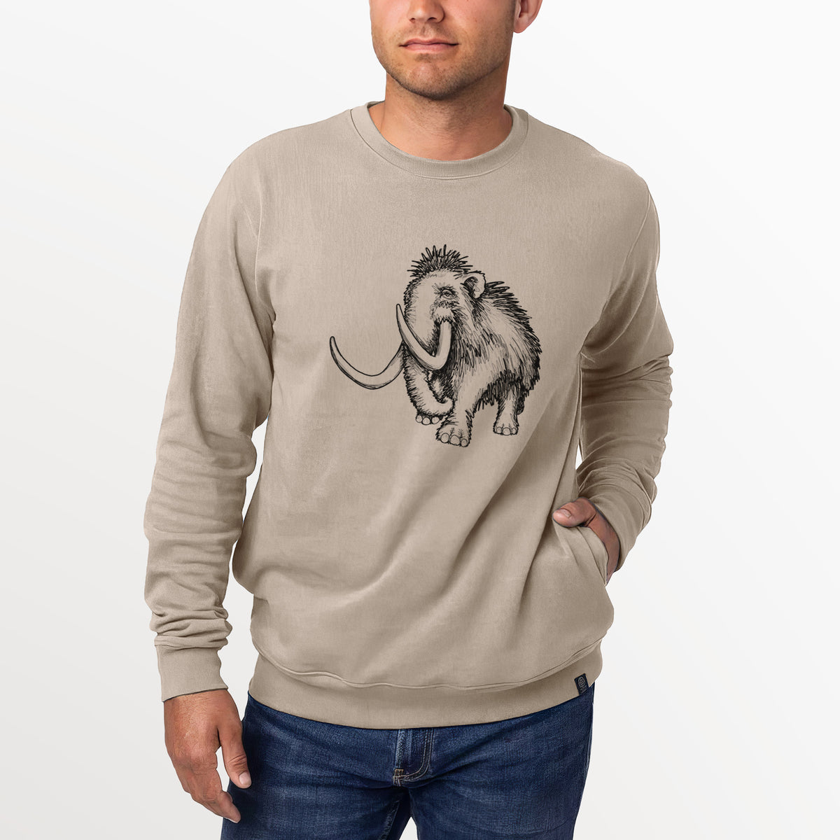 Woolly Mammoth - Mammuthus Primigenius  - Unisex Reclaimed Crewneck Sweatshirt