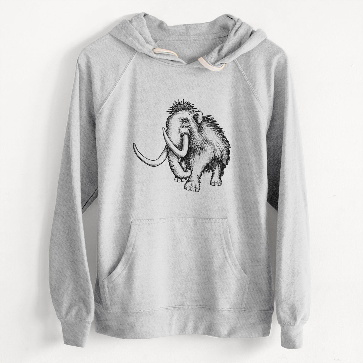 CLEARANCE - Woolly Mammoth - Mammuthus Primigenius  - Unisex Slim Fit Loopback Terry Hoodie