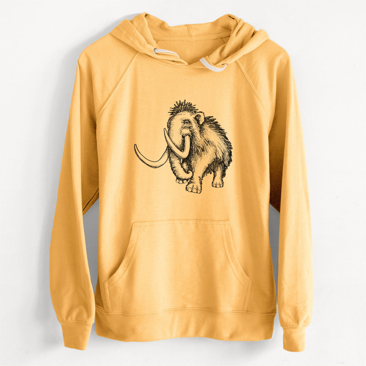 CLEARANCE - Woolly Mammoth - Mammuthus Primigenius  - Unisex Slim Fit Loopback Terry Hoodie