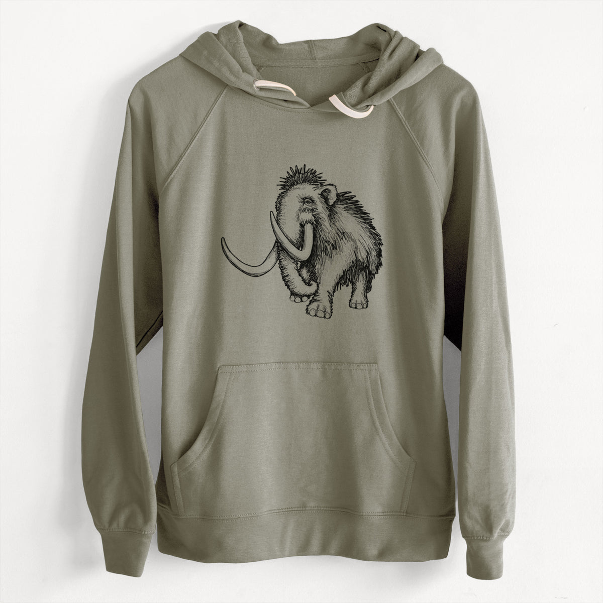 CLEARANCE - Woolly Mammoth - Mammuthus Primigenius  - Unisex Slim Fit Loopback Terry Hoodie