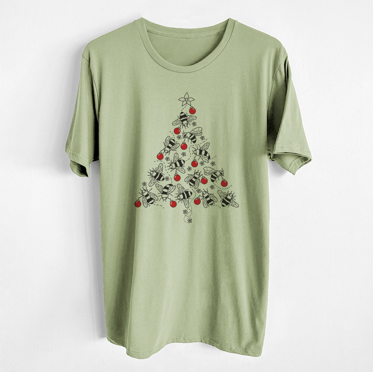 CLOSEOUT - Christmas Tree of Bees - Unisex Crewneck - Made in USA - 100% Organic Cotton