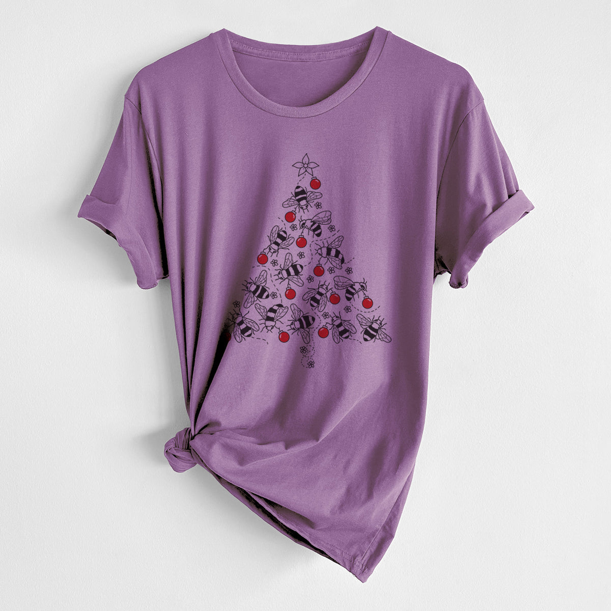 CLOSEOUT - Christmas Tree of Bees - Unisex Crewneck - Made in USA - 100% Organic Cotton