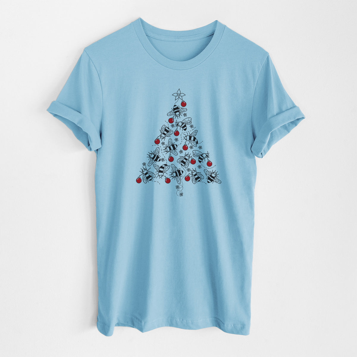 Christmas Tree of Bees - Lightweight 100% Cotton Unisex Crewneck