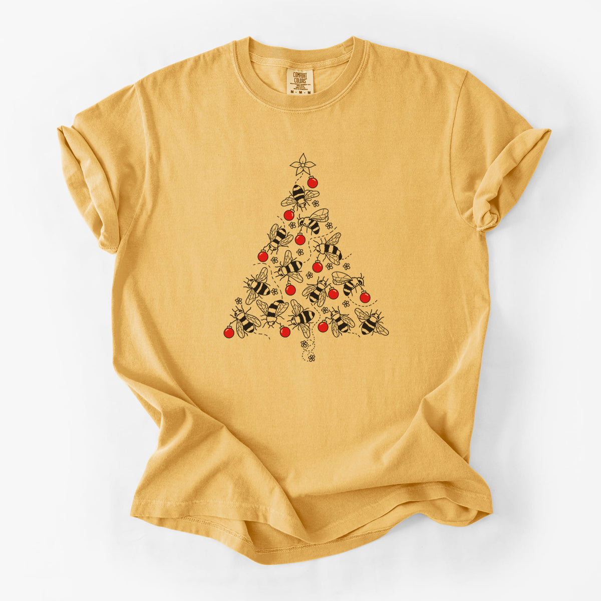 Christmas Tree of Bees - Unisex Comfort Colors Garment-Dyed Heavyweight T-shirt