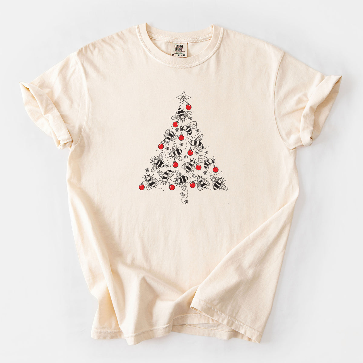 Christmas Tree of Bees - Unisex Comfort Colors Garment-Dyed Heavyweight T-shirt