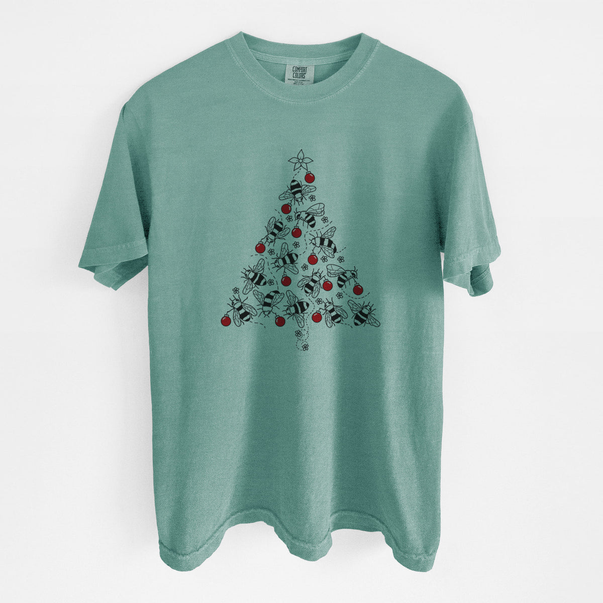Christmas Tree of Bees - Unisex Comfort Colors Garment-Dyed Heavyweight T-shirt