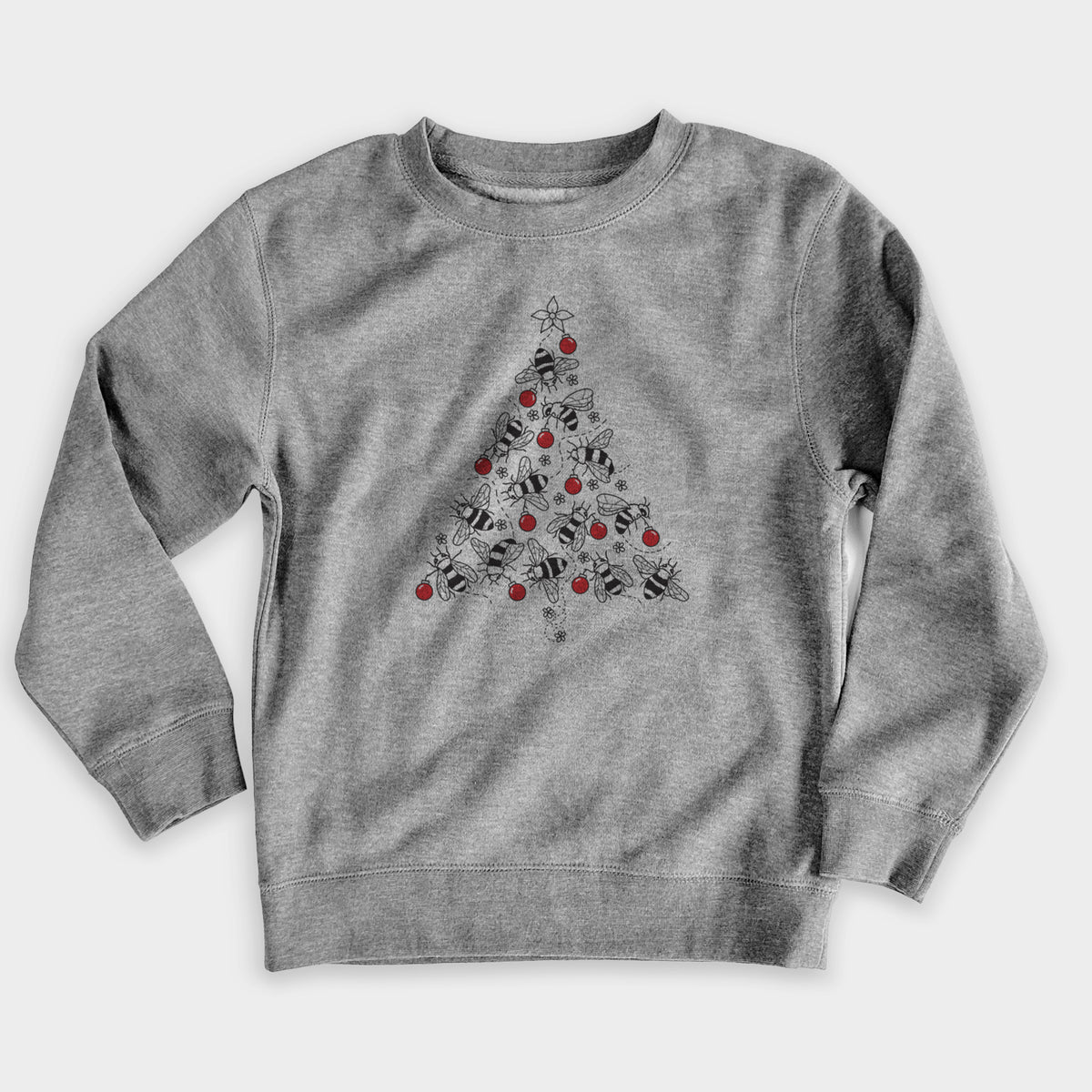 Christmas Tree of Bees - Youth Lightweight Crewneck Sweatshirt