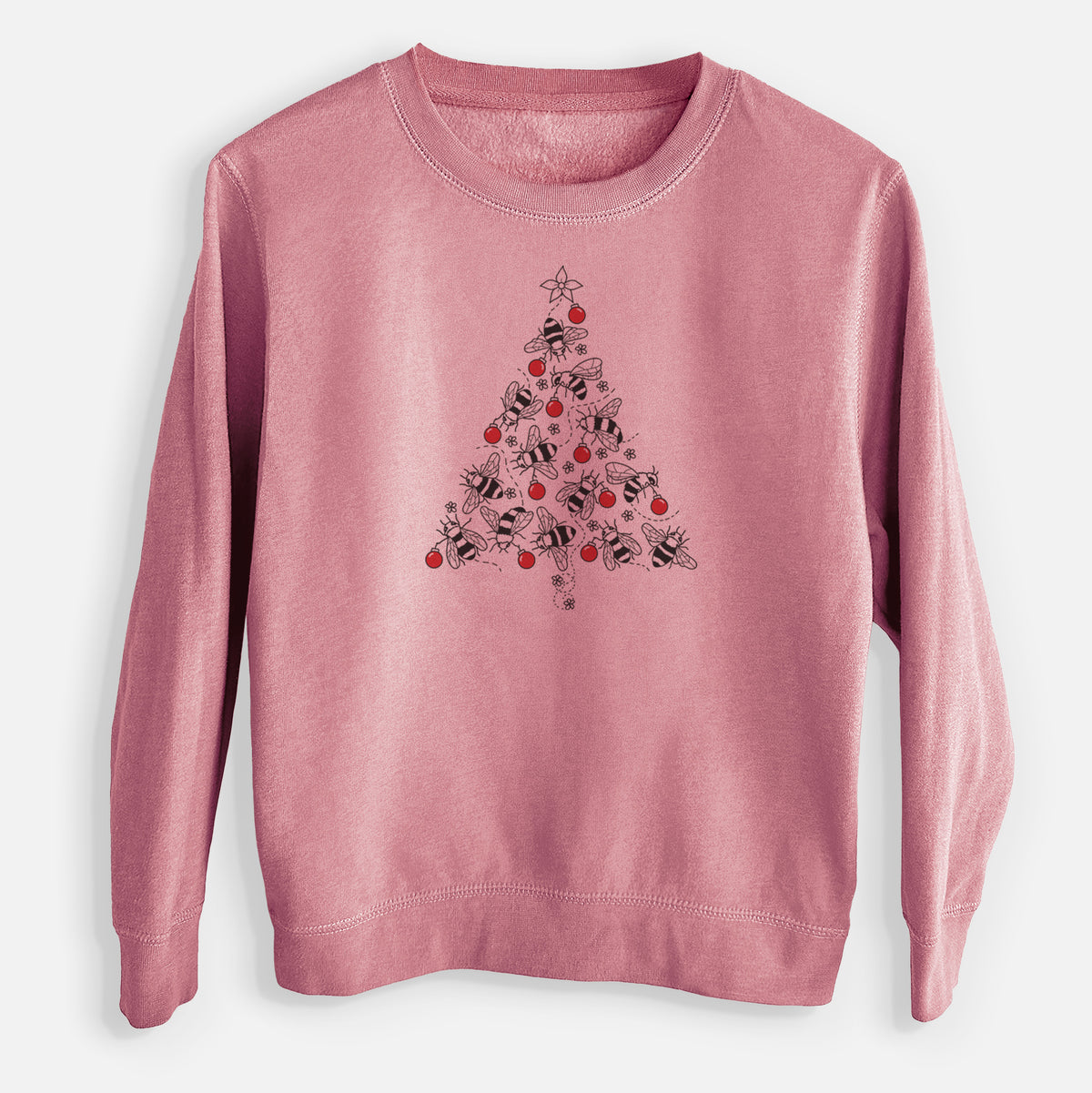 Christmas Tree of Bees - Youth Lightweight Crewneck Sweatshirt