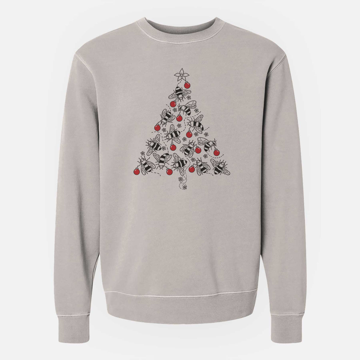 Christmas Tree of Bees - Unisex Pigment Dyed Crew Sweatshirt