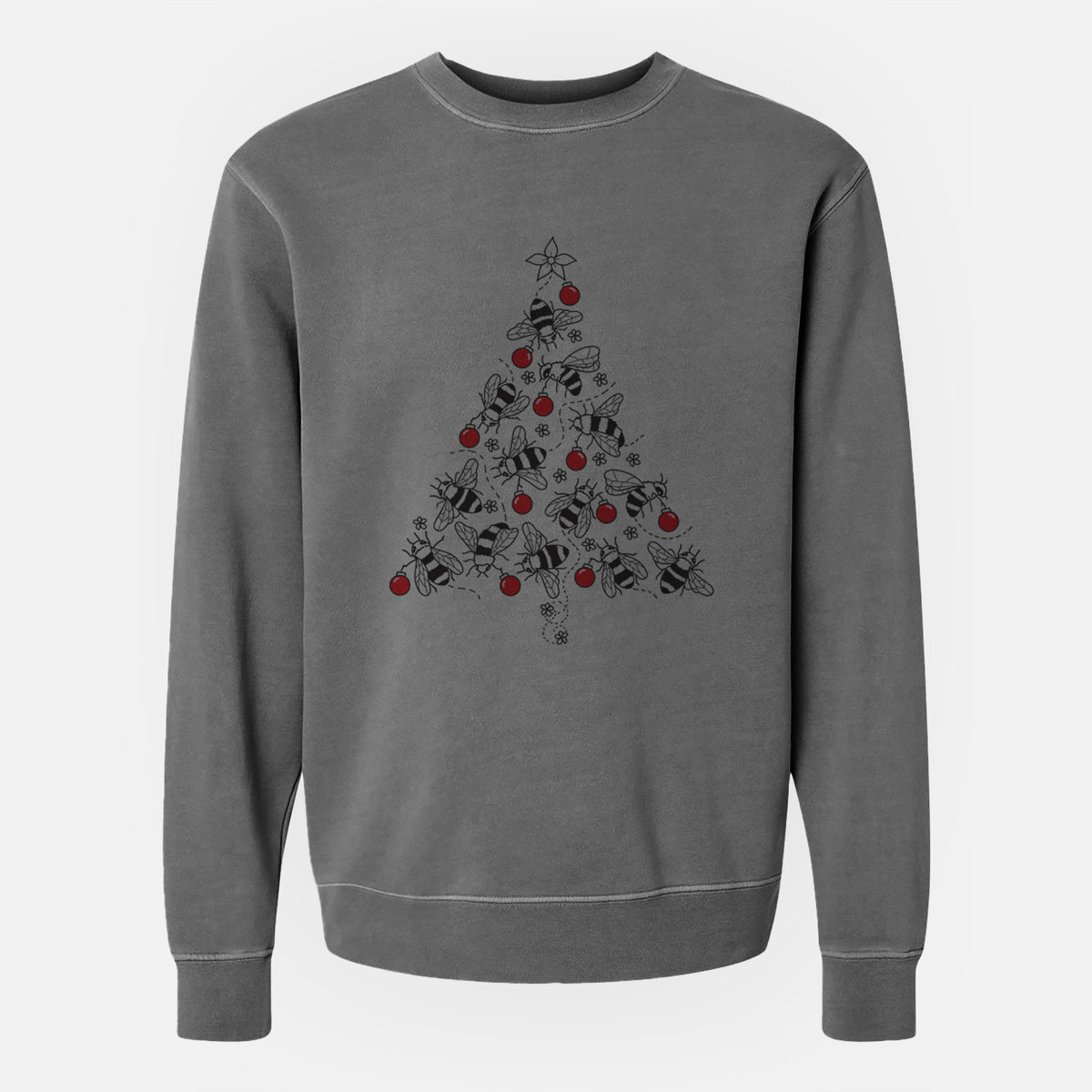 Christmas Tree of Bees - Unisex Pigment Dyed Crew Sweatshirt