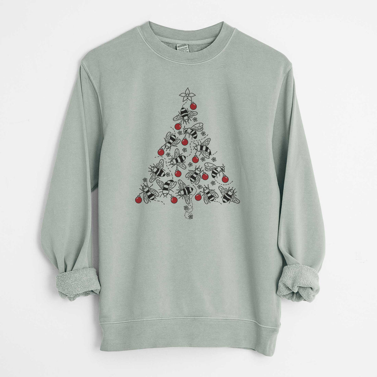 Christmas Tree of Bees - Unisex Pigment Dyed Crew Sweatshirt