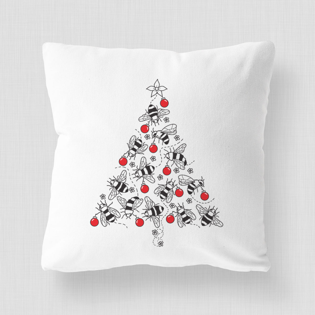 Christmas Tree of Bees - Throw Pillow Cover