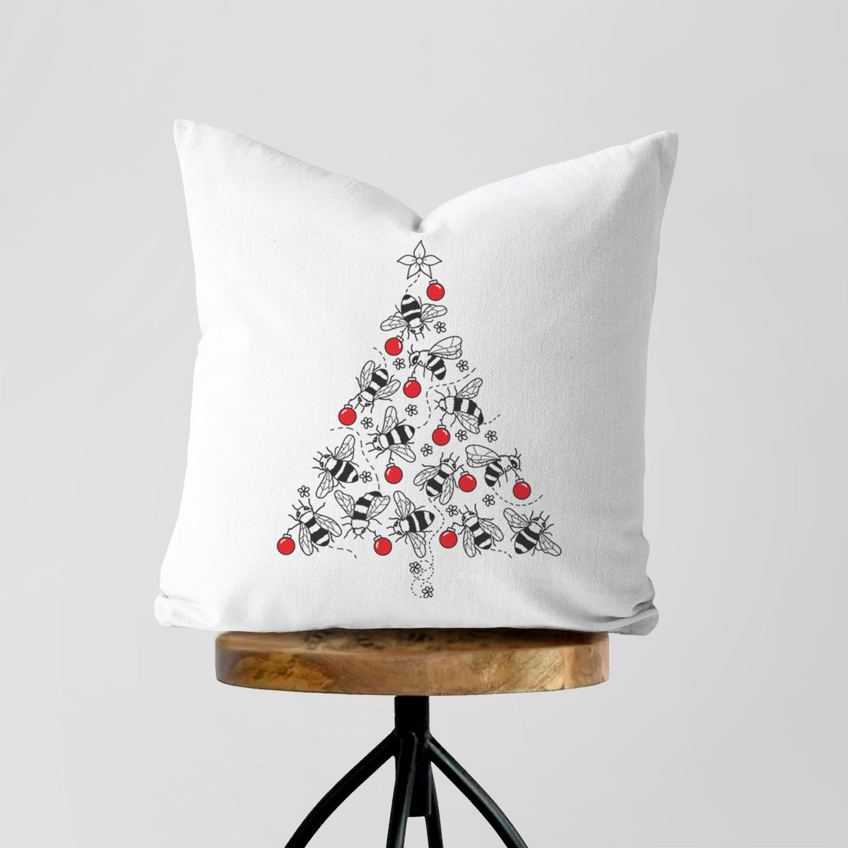 Christmas Tree of Bees - Throw Pillow Cover