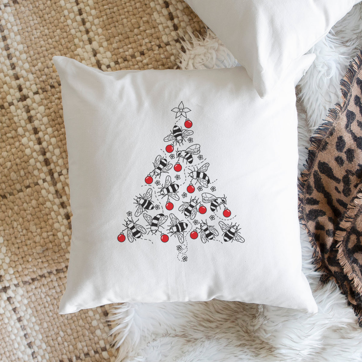 Christmas Tree of Bees - Throw Pillow Cover