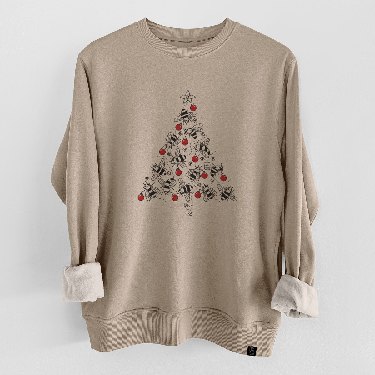 Christmas Tree of Bees  - Unisex Reclaimed Crewneck Sweatshirt