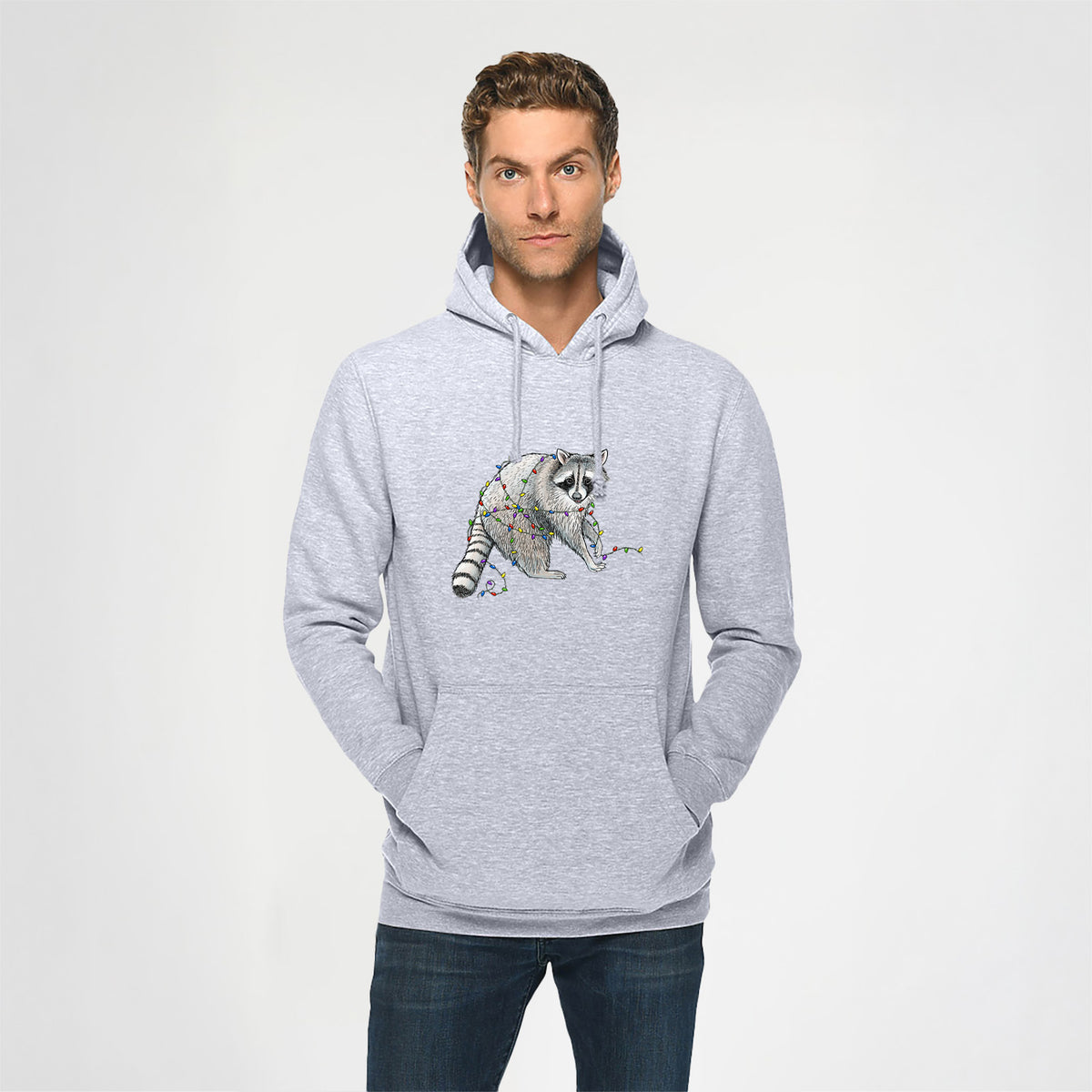Christmas Raccoon - Heavyweight Fleece Hoodie
