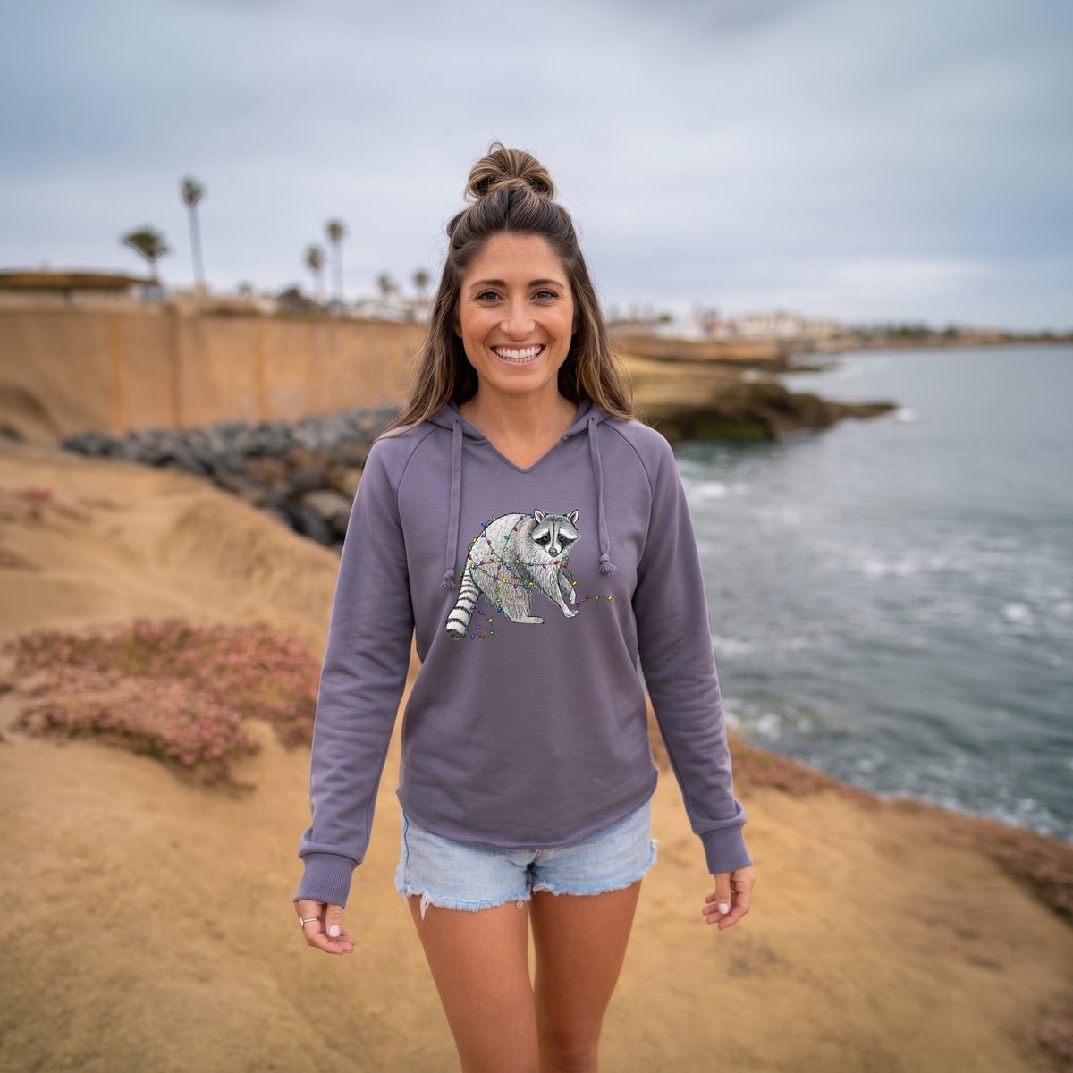 Christmas Raccoon - Cali Wave Hooded Sweatshirt