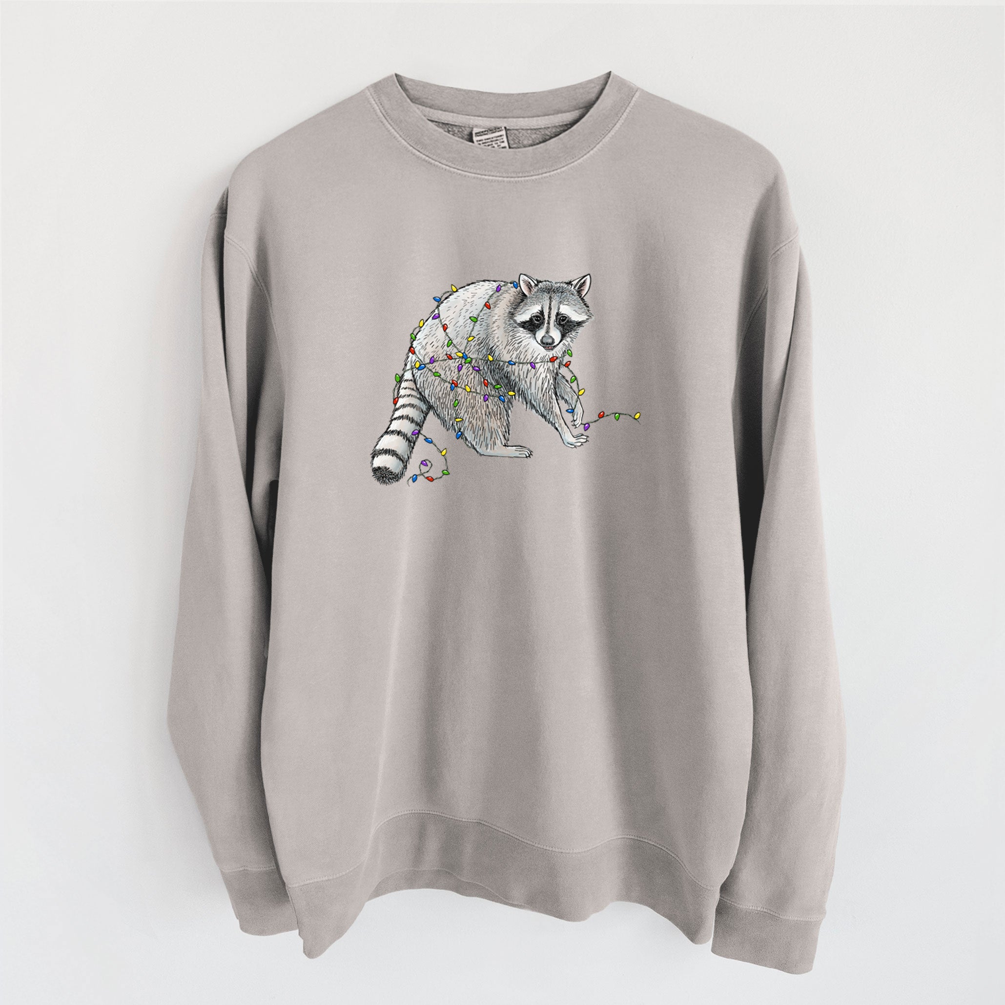Christmas Raccoon - Unisex Pigment Dyed Crew Sweatshirt