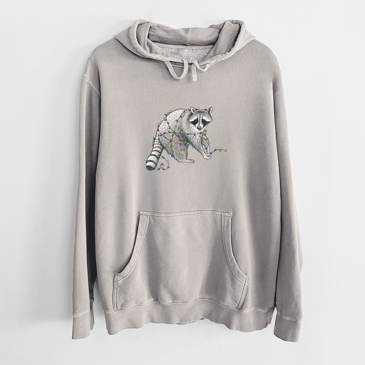 Christmas Raccoon - Unisex Pigment Dyed Hoodie