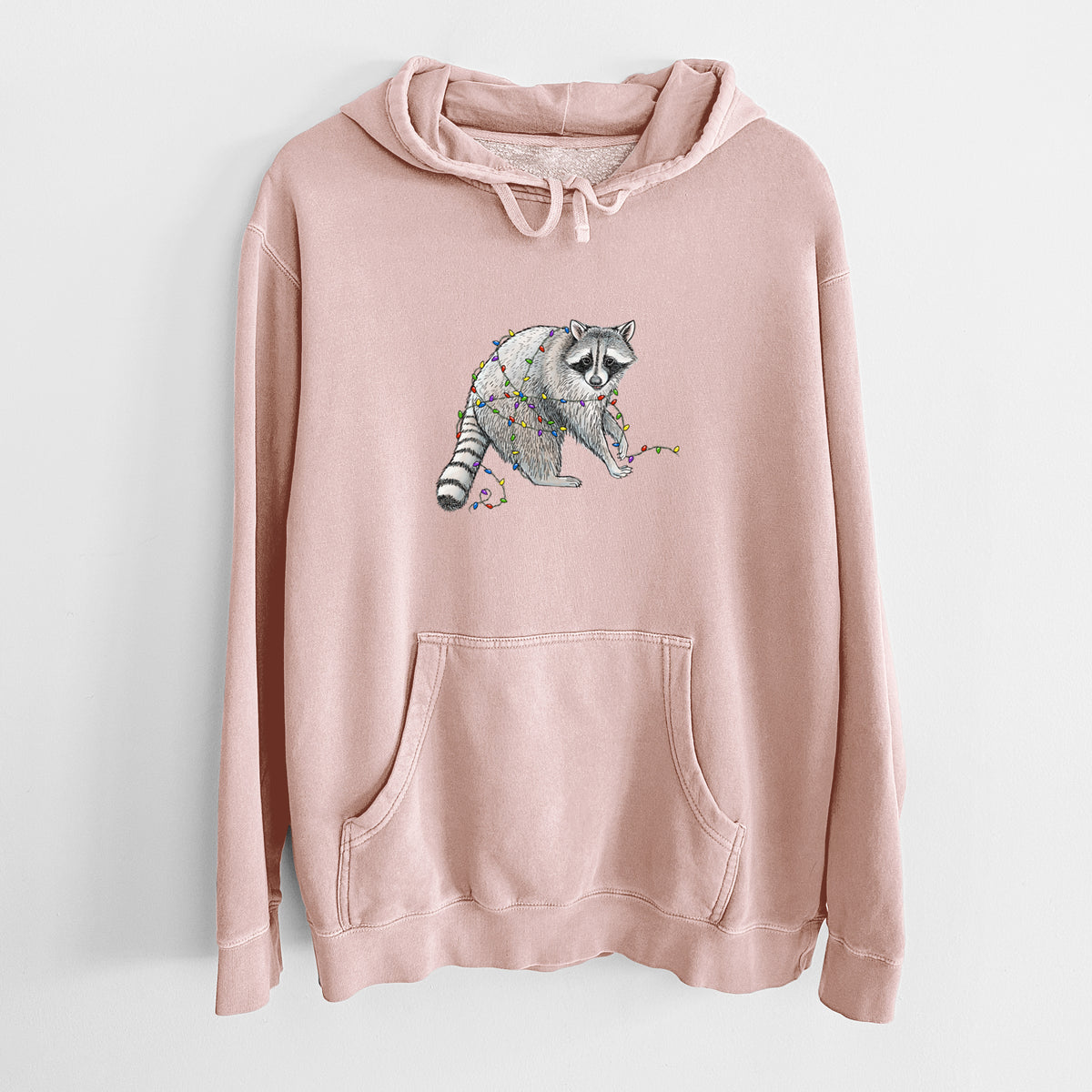 Christmas Raccoon - Unisex Pigment Dyed Hoodie