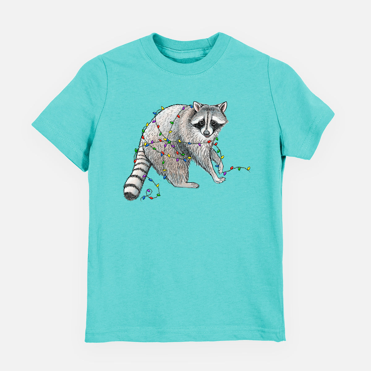 Christmas Raccoon - Toddler/Youth Shirt in Caribbean