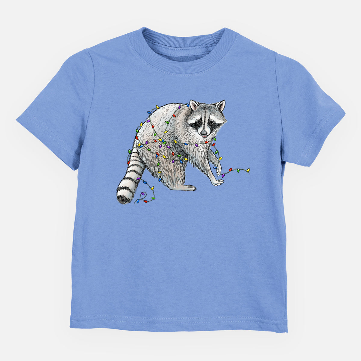 Christmas Raccoon - Toddler/Youth Shirt in Carolina Blue